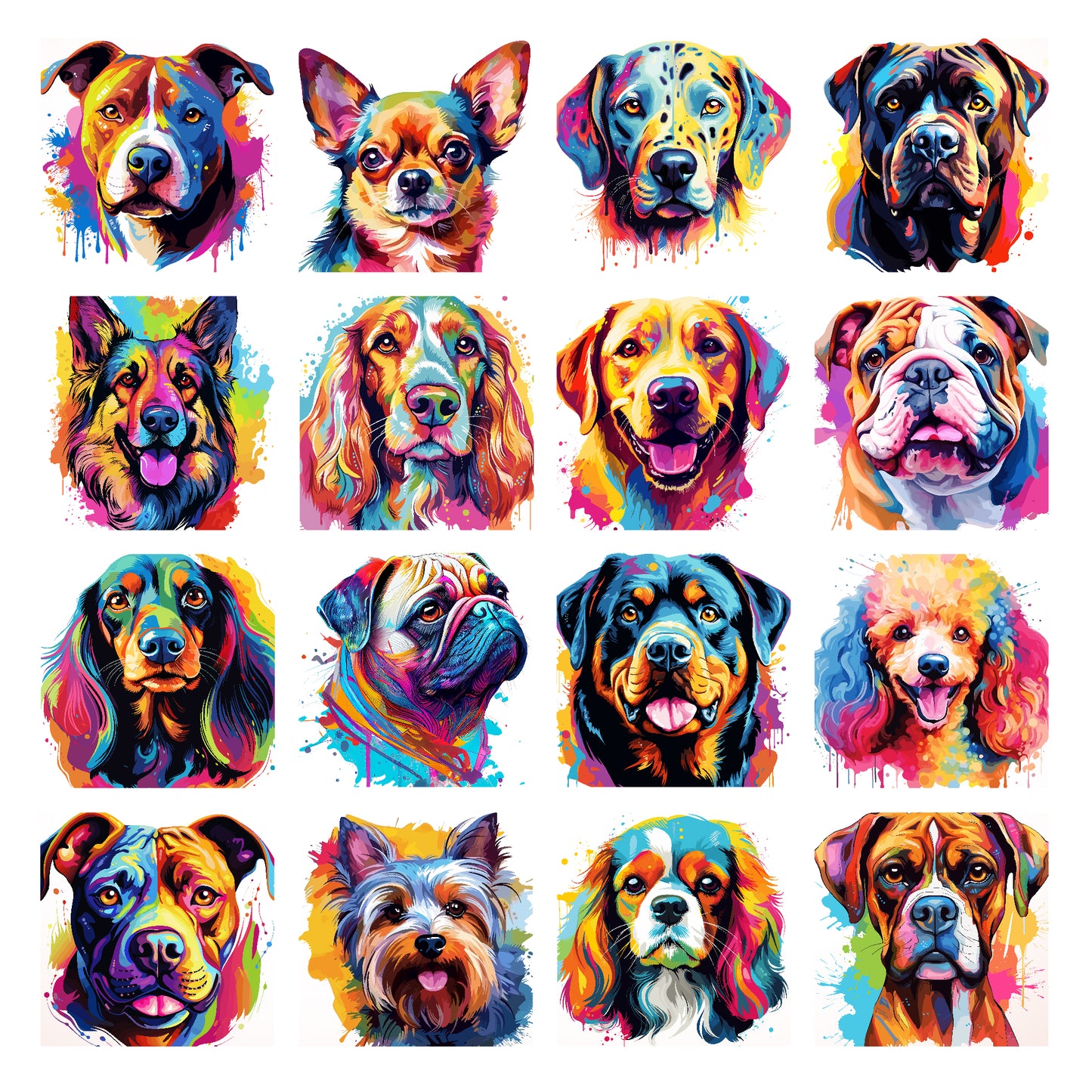 Paint Splash Dog Print