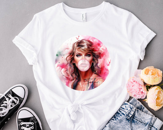 Taylor Graphic Bubble Gum Tee