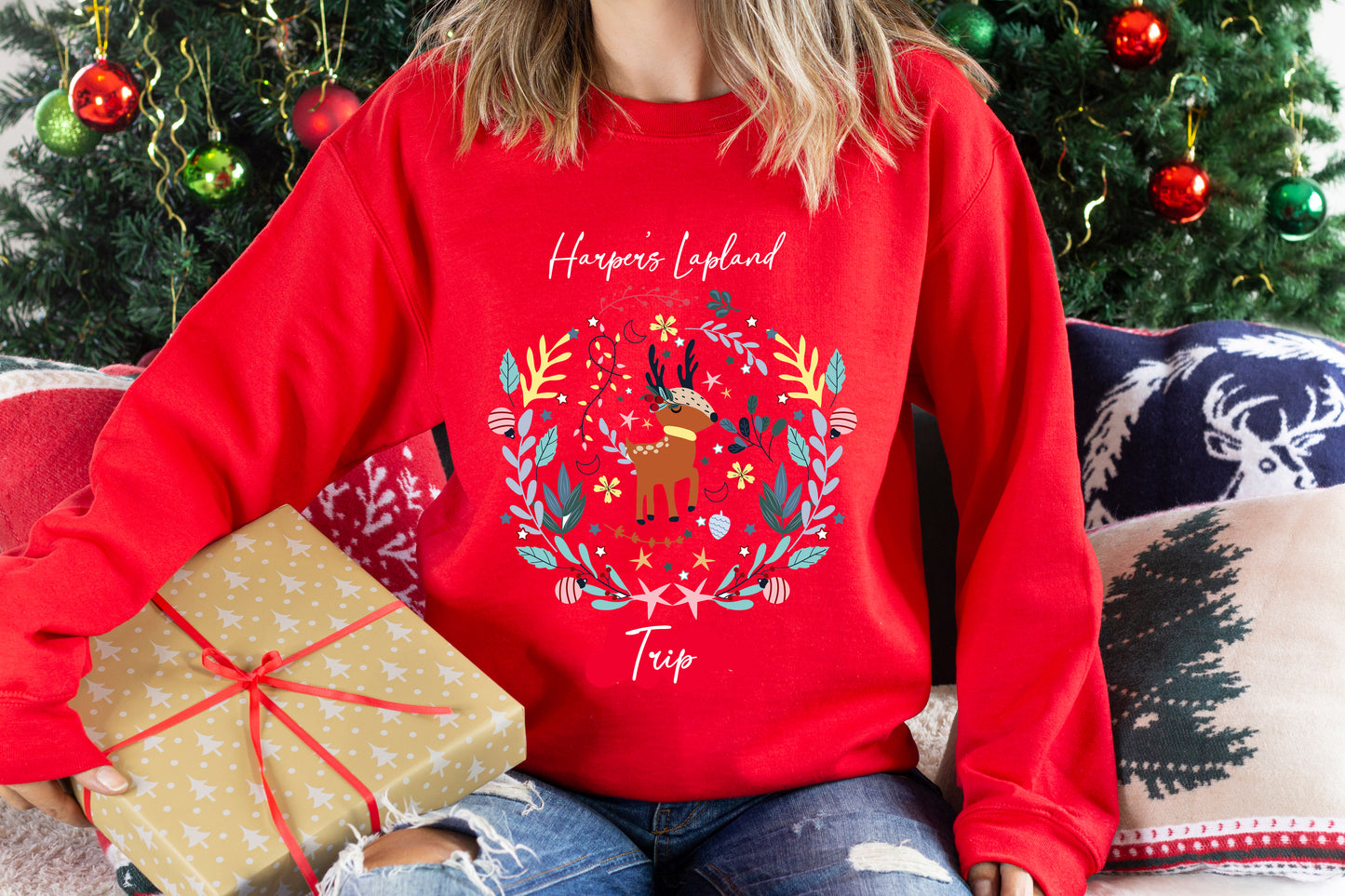 Reindeer Wreath Jumper