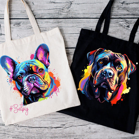 Dog breed Tote bags