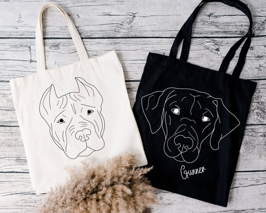 Line Dog Tote Bag