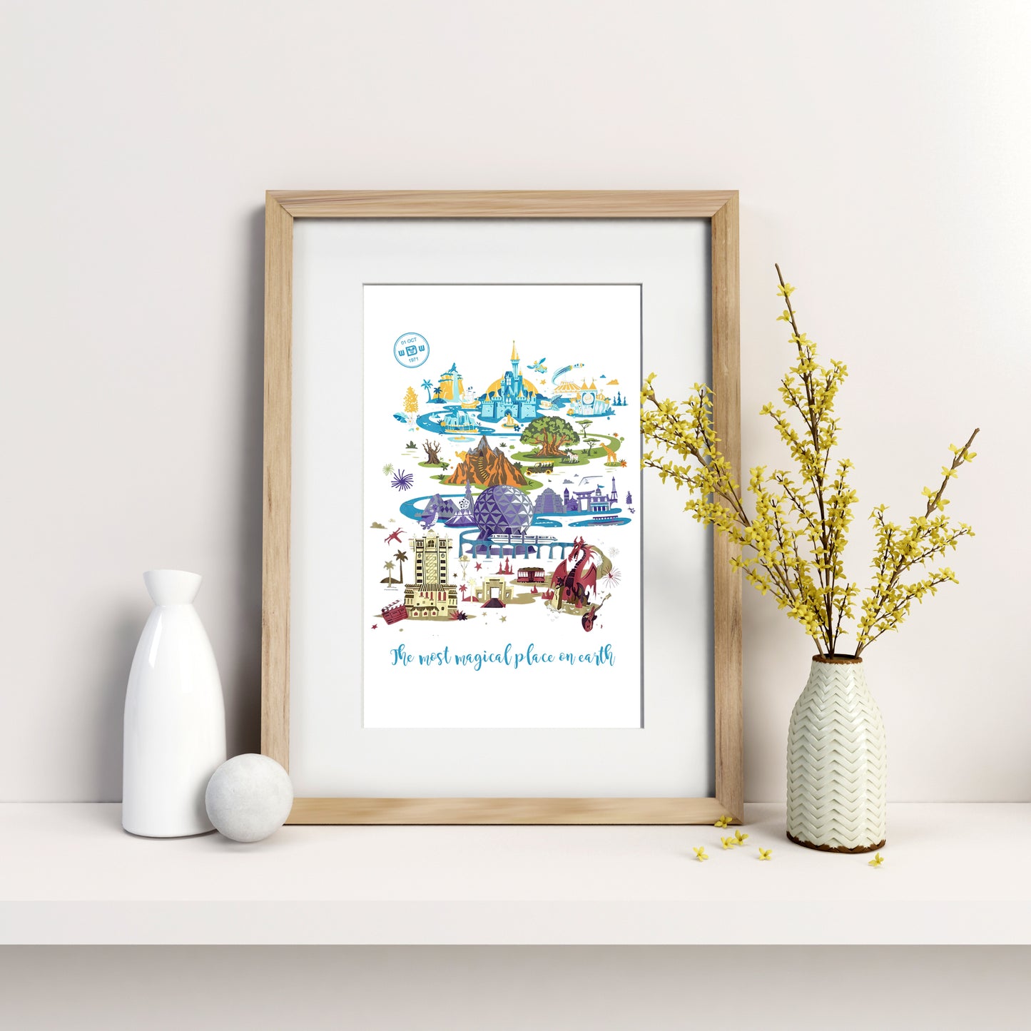 Disney World Parks A4 print